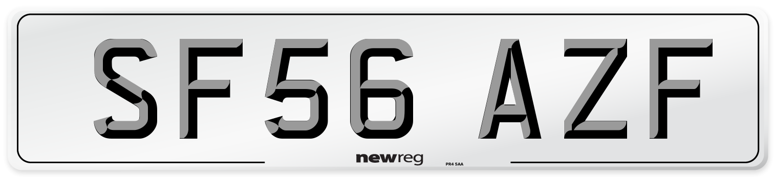 SF56 AZF Number Plate from New Reg